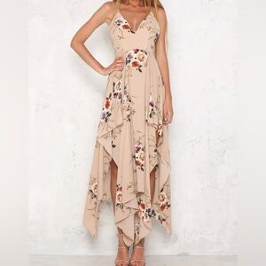 Floral Brown Maxi Dress